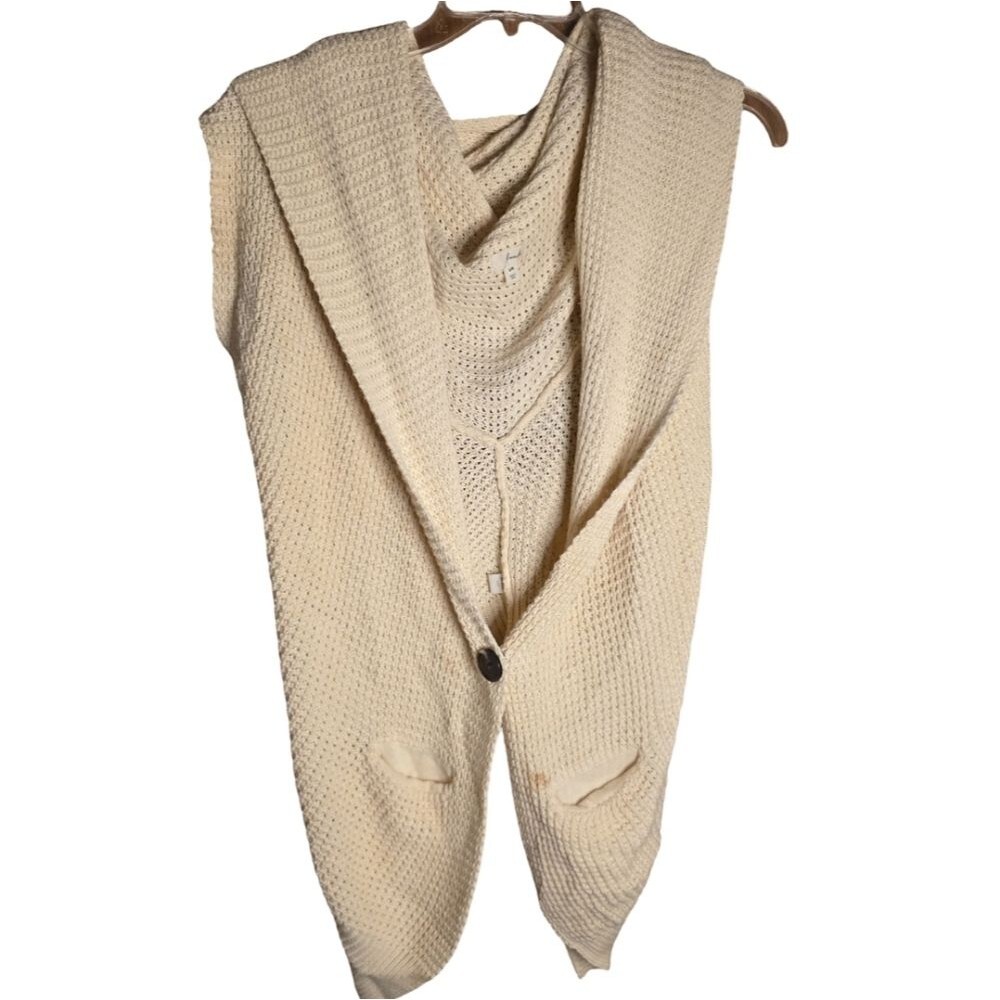 Frenchi Cream Knit Sleeveless Vest S/M